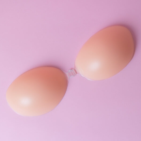 Liquid silicone bra with gel